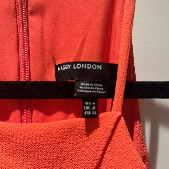 Maggy London Sheath Dress, coral pink size 4 - Picture 4 of 4